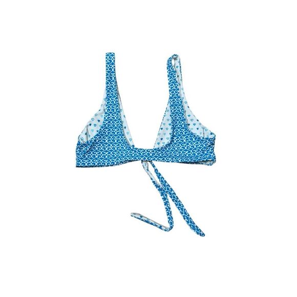 Roller Rabbit Blue Catalina Pop Hearts Adella Reversible Bikini Top - Picture 3 of 9